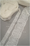 Boho lace trim off-white/ crocheted bridal lace/ guipure lace trim/ macrame lace// T21-125