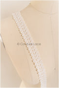 Leaf lace trim off-white/ boho lace trim/ embroidered bridal lace/ lace veil trim// T22-073CO