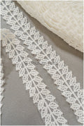 Leaf lace trim off-white/ boho lace trim/ embroidered bridal lace/ lace veil trim// T22-073CO