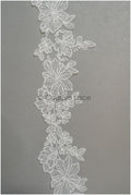 Off-white lace trim with sequins/ embroidered lace trim/ flower lace trim/ floral lace trim// T21-151