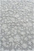 3D Blumen Brautspitzenstoff Off-White/ Braut Spitze Stoff mit Perlen/ Braut Spitzenstoff// L22-039