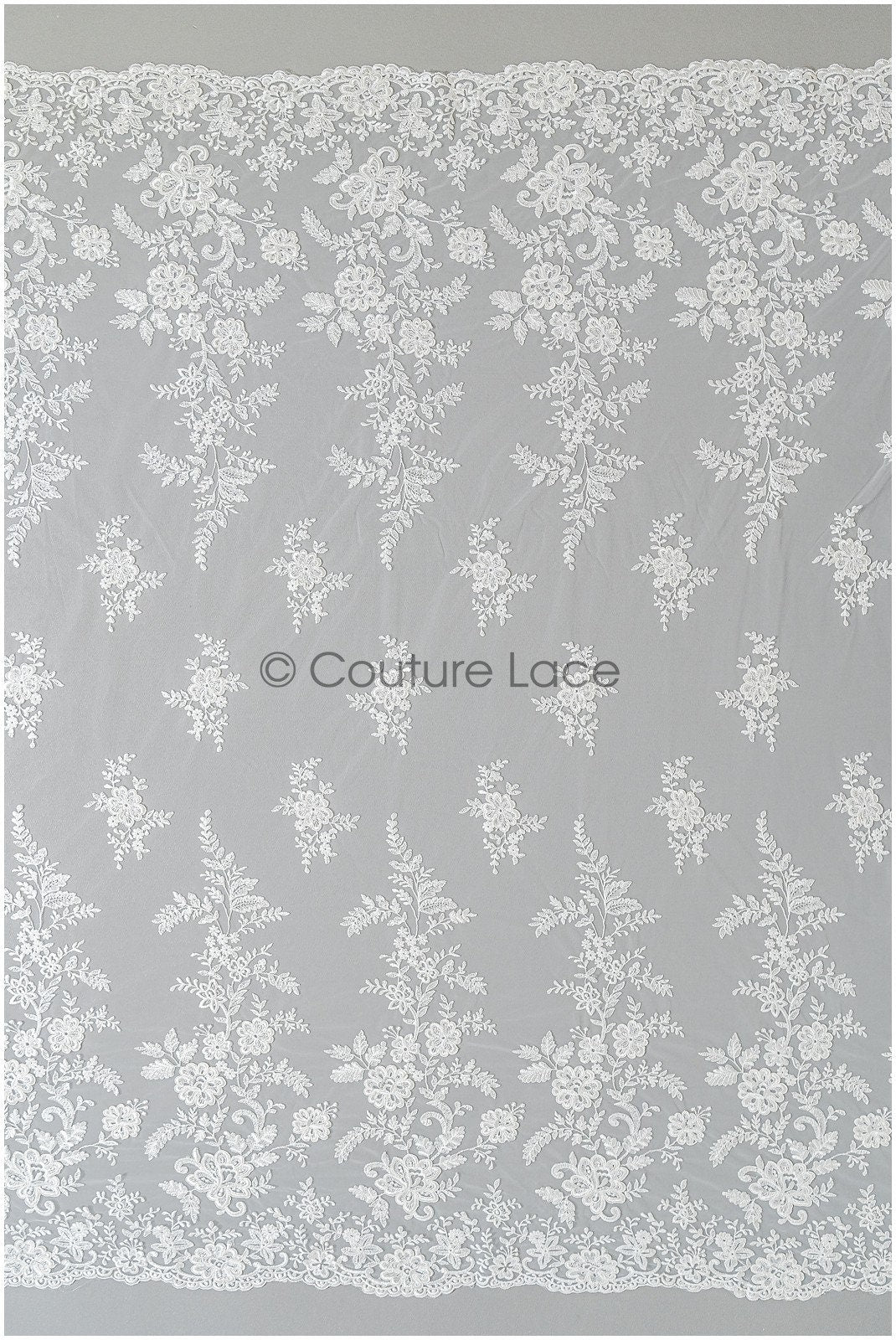 Romantischer floraler Spitzenstoff/ Braut Spitzenstoff mit Blumen/ Hochzeit Spitzenstoff// L22-208NB