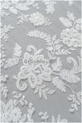 Romantischer floraler Spitzenstoff/ Braut Spitzenstoff mit Blumen/ Hochzeit Spitzenstoff// L22-208NB