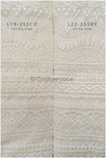 Boho wedding dress lace off-white/ bridal lace fabric/ couture lace/ boho lace// L19-255CO