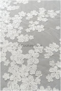 Romantischer Floraler Spitzenstoff Off-White/ Brautspitze mit Blumenmuster & Pailletten/ Braut Spitzenstoff// L22-277