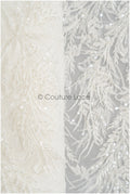 Perlen Spitzenstoff Off-White/ Brautspitze mit Perlen/ Hochzeitskleid Spitze/ Brautspitze// L22-280B