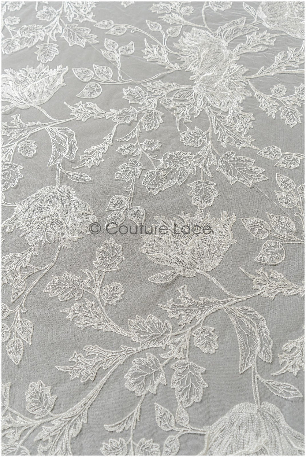 Romantischer floraler Spitzenstoff/ hochwertiger Brautspitzenstoff Off-White/ Hochzeit Spitzenstoff// L22-293B