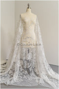 Romantischer floraler Spitzenstoff/ hochwertiger Brautspitzenstoff Off-White/ Hochzeit Spitzenstoff// L22-293B