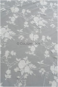 Romantischer floraler Spitzenstoff Off-White/ bestickter Braut Spitzenstoff/ Spitzenstoff mit Blumen & Pailletten// L22-304