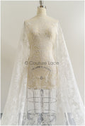 Royal Braut Spitzenstoff für Hochzeitskleid/ Brautspitze Stoff Off-White/ französische Braut Spitze// L22-307B