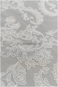 Royal Braut Spitzenstoff für Hochzeitskleid/ Brautspitze Stoff Off-White/ französische Braut Spitze// L22-307B