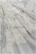 Royal Braut Spitzenstoff für Hochzeitskleid/ Brautspitze Stoff Off-White/ französische Braut Spitze// L22-307B