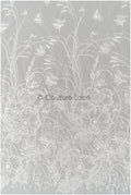 Romantischer Blumen Spitzenstoff/ bestickter Braut Spitzenstoff Off-White/ Spitzenstoff mit Blumen// L22-315