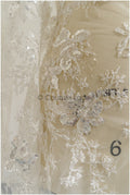 Perlen Spitzenstoff Off-White/ Perlen Brautkleid Spitze/ Couture Spitzenstoff/ Perlen Braut Spitze// L22-367B