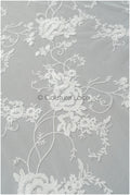 Romantischer floraler Spitzenstoff Off-White/ französische Brautspitze/ Stickgewebe Stoff/ Braut Spitzenstoff// L22-420