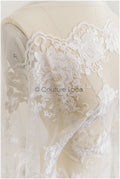 Romantischer floraler Spitzenstoff Off-White/ französische Brautspitze/ Stickgewebe Stoff/ Braut Spitzenstoff// L22-420