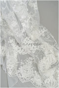 Romantischer floraler Spitzenstoff Off-White/ französische Brautspitze/ Stickgewebe Stoff/ Braut Spitzenstoff// L22-420