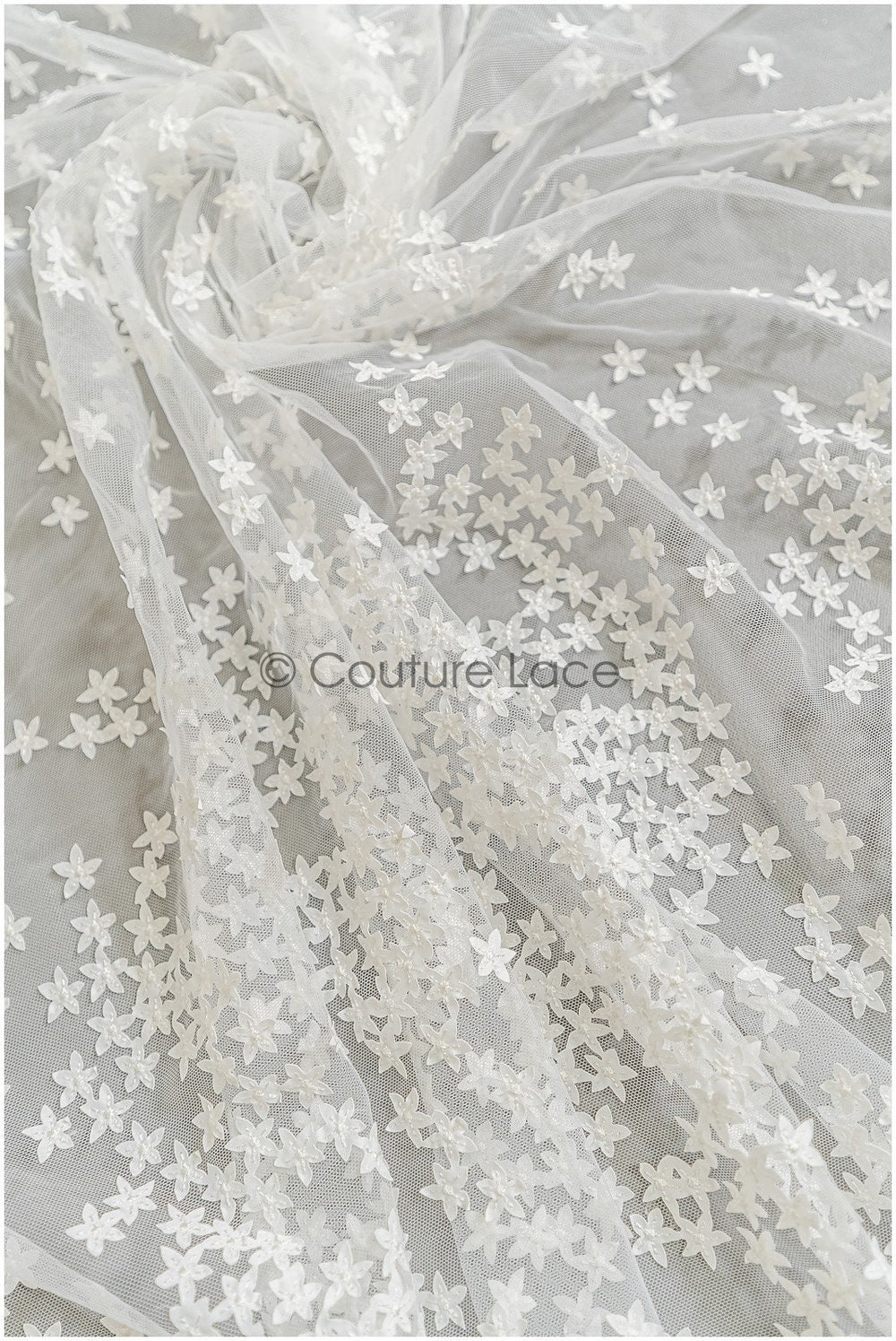3D Blumen Spitze Stoff/ Exquisite Spitze Stoff für Hochzeitskleid/ Braut Blumenspitze/ Spitzenstoff Off-White//  L22-276B