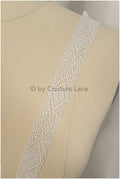 Boho lace trim off-white/ crocheted bridal lace/ guipure lace trim/ macrame lace// T21-125