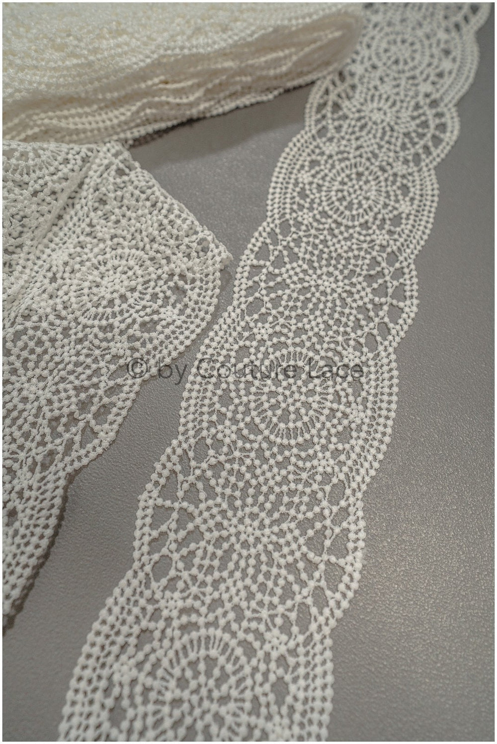 Boho crochet lace border off-white/ Guipure lace border/ Bridal lace border/ Macrame lace// T21-124