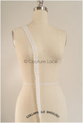 Leaf lace trim off-white/ boho lace trim/ embroidered bridal lace/ lace veil trim// T22-073CO