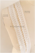 Leaf lace trim off-white/ boho lace trim/ embroidered bridal lace/ lace veil trim// T22-073CO