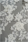 Romantic 3D lace trim/ Off-white lace trim/ 3D flower embroidered lace trim/ Bridal lace// T21-153