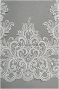 Off-white lace trim/ embroidered bridal lace/ bridal lace trim/ elegant lace/ wedding dress lace trim// T21-148