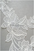 Off-white lace trim/ lace for wedding dress/ embroidered lace trim/ flower lace trim for wedding dress// T21-149