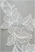 Off-white lace trim/ lace for wedding dress/ embroidered lace trim/ flower lace trim for wedding dress// T21-149
