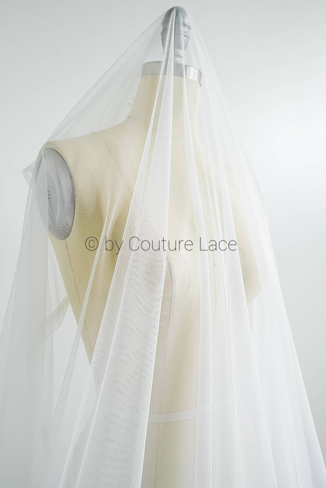 180cm wide - soft tulle fabric for bridal veils &amp; wedding dresses/ off-white tulle fabric// R-119