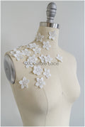 20pcs. Lace flowers for sewing/ 3D flower lace applique/ 3D lace flower/ wedding dress lace applique/ bridal lace// A22-163C