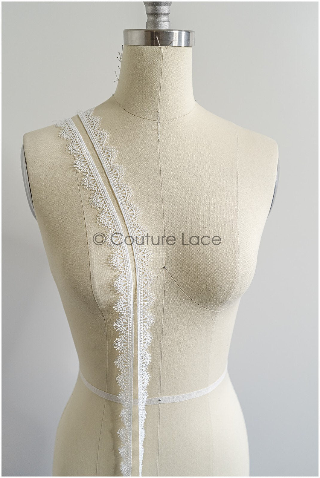 5yds Boho Lace Trim Off-White/ Geometric Lace Trim/ Bridal Guipure Lace Trim// T22-163