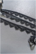 5yds Boho Lace Trim Black/ Crocheted Lace Trim/ Boho Guipure Lace Trim// T22-164