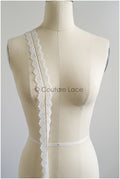 4yds Boho Crochet Lace Off-White/ Geometric Lace Trim/ Bridal Guipure Lace Trim// T22-166