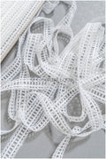5yds Boho Crochet Lace Off-White/ Bridal Lace Trim/ Guipure Lace Trim/ Lace Veil// T22-168