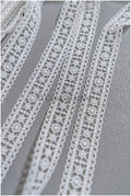5yds Boho Lace Trim Off-White/ Crocheted Lace Trim/ Bridal Guipure Lace Trim// T22-173