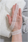 5yds Boho Lace Trim Off-White/ Crocheted Lace Trim/ Bridal Guipure Lace Trim// T22-173