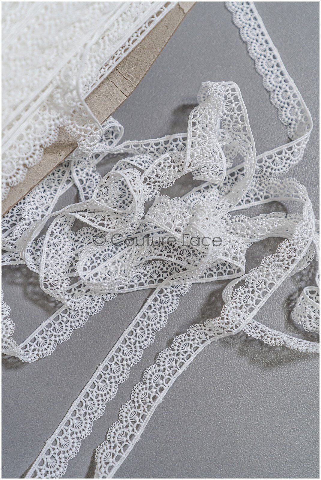 5yds Boho Lace Trim Off-White/ Geometric Lace Trim/ Bridal Guipure Lace Trim// T22-175
