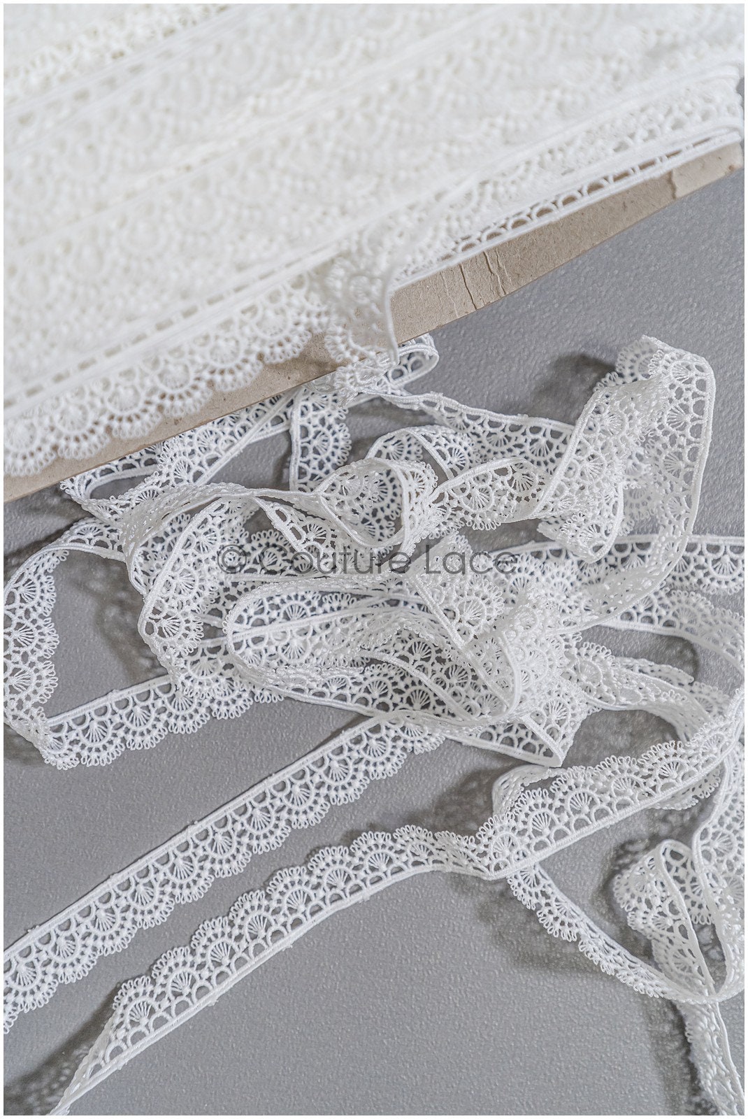 5yds Boho Lace Trim Off-White/ Geometric Lace Trim/ Bridal Guipure Lace Trim// T22-175