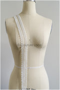 5yds Boho Lace Trim Off-White/ Geometric Lace Trim/ Bridal Guipure Lace Trim// T22-175