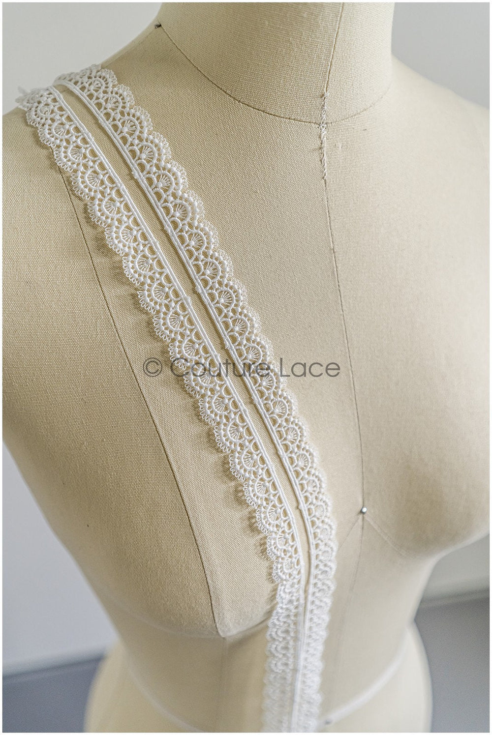 5yds Boho Lace Trim Off-White/ Geometric Lace Trim/ Bridal Guipure Lace Trim// T22-175