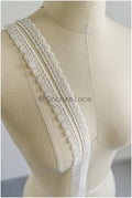 5yds Boho Lace Trim Off-White/ Geometric Lace Trim/ Bridal Guipure Lace Trim// T22-175