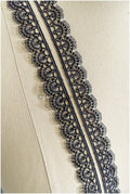5yds Black Boho Lace Trim/ Lace Trim for Evening Dresses and Lingerie/ Macrame Lace Trim/ Crocheted Lace// T22-176
