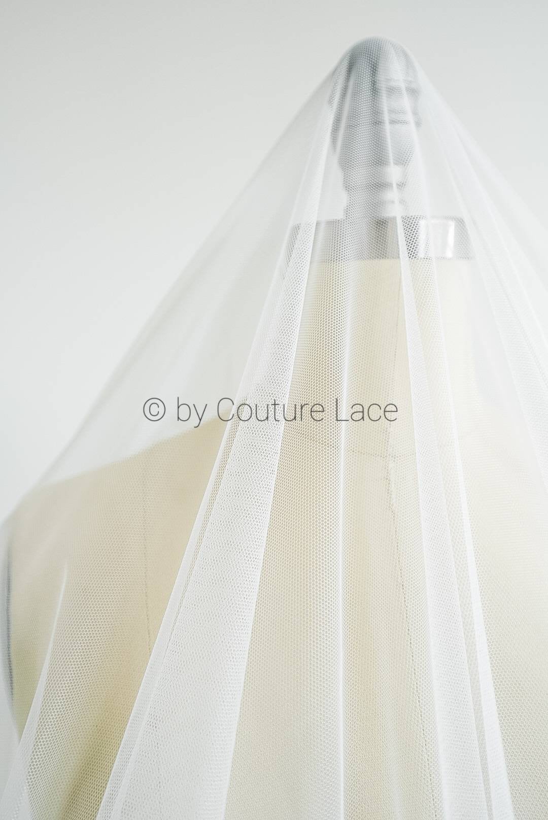 180cm wide - soft tulle fabric for bridal veils &amp; wedding dresses/ off-white tulle fabric// R-119