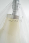 180cm wide - soft tulle fabric for bridal veils &amp; wedding dresses/ off-white tulle fabric// R-119
