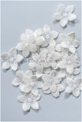 20pcs. Lace flowers for sewing/ 3D flower lace applique/ 3D lace flower/ wedding dress lace applique/ bridal lace// A22-163C