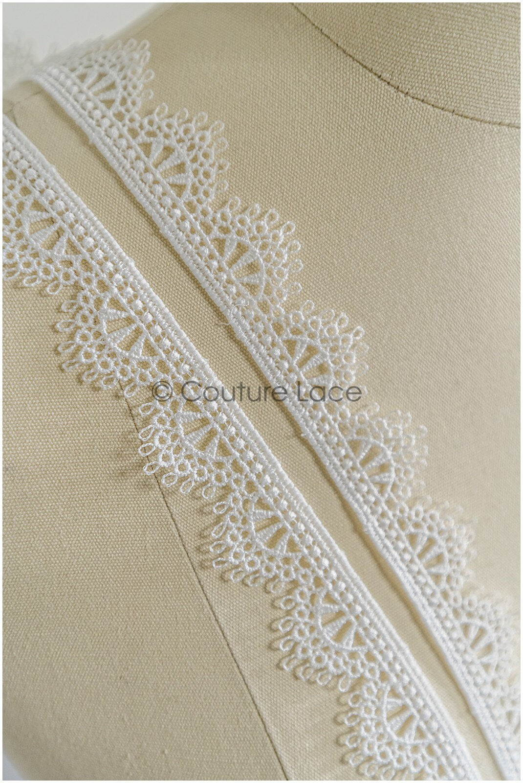 5yds Boho Lace Trim Off-White/ Geometric Lace Trim/ Bridal Guipure Lace Trim// T22-163