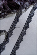 5yds Boho Crochet Lace Trim Black/ Bridal Lace Trim/ Guipure Lace/ Veil Lace/ T22-165