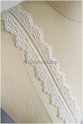 4yds Boho Crochet Lace Off-White/ Geometric Lace Trim/ Bridal Guipure Lace Trim// T22-166